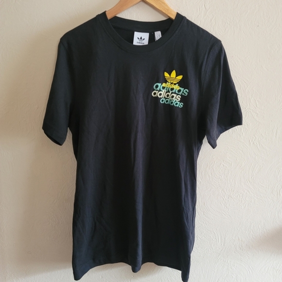 ADIDAS, Shattered Embroidered Mens T-Shirt, Black, Size Small,‎ NWT - Picture 2 of 7